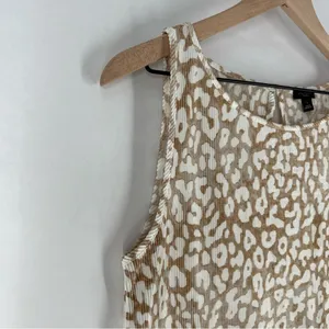 Ann Taylor Factory Leopard Print‎ Micro Pleated Stretchy Sleeveless Top Size S thumbnail 4