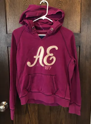 Vintage American Eagle Outfitters Logo Pullover Hoodie Sweatshirt - large thumbnail 1