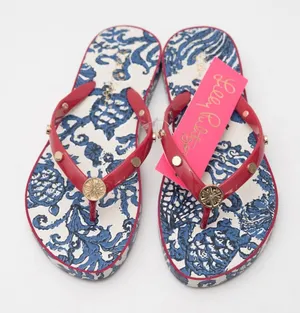 Lilly Pulitzer‎ - Embellished Pool Flip Flops thumbnail 1
