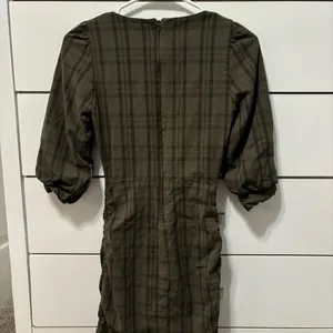 Zara Plaid Ruched Mini Dress thumbnail 3
