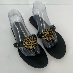 Coach Black Sandals with Gold Accent coach medallions thumbnail 1