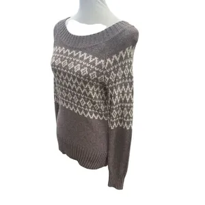 Royal Robbins Women’s Medium Fair Isle Knit Sweater Light Brown Yak Wool Blend thumbnail 6