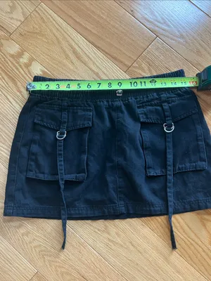 forever 21 Black Utility Mini Skirt with Cargo Pockets whimsygoth festival vibe thumbnail 3