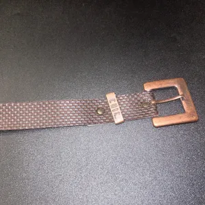 Chic Brown Textured Faux Leather Adjustable Belt Women's Size 8 thumbnail 5
