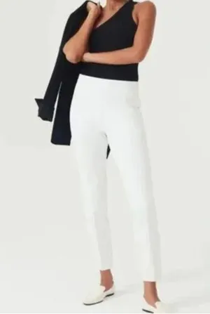 NWT SPANX On-the-Go Ankle Slim Straight Pants Classic White thumbnail 1