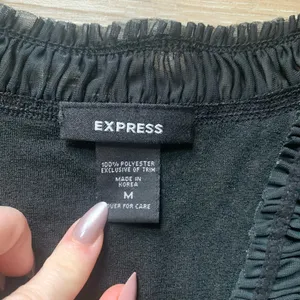 Express Black Ruffled Cardigan M thumbnail 2