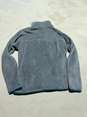 Patagonia Gray Fleece Quarter-Snap Pullover with Teal Accents large thumbnail 9