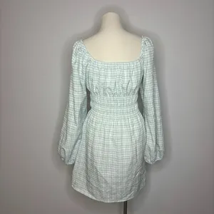 Leyden- Blue & White Gingham Long Sleeve Dress thumbnail 3