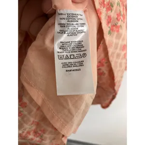 LOFT Dress Womens Medium Peach NWT Floral Tiered Ruffle Cotton Long Sleeve Mini thumbnail 5