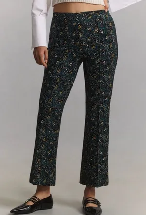 Maeve Anthropologie The Margot‎ Kick Flare Cropped Pants Floral Women’s XS thumbnail 1