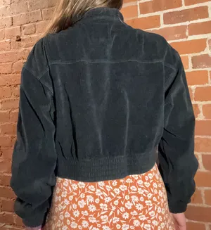 Aerie Cropped Corduroy Black Jacket thumbnail 4