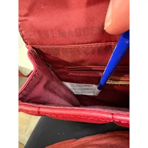 Steve Madden Red Quilted Faux‎ Leather Crossbody Wallet Bag Gold Hardware thumbnail 12