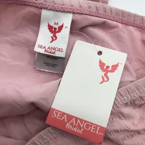 Sea Angel Bikini Bottoms High Rise Ruched Tie Sides Textured Pink M thumbnail 5
