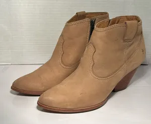 Frye Womens Reina Ash Leather Western Pointed Toe Booties Ankle Boots Size 8.5 thumbnail 1