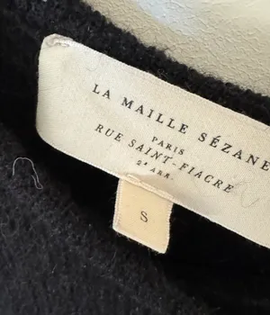 sezane Black Gaspard Cardigan Knit Button Up Thin Sweater small S thumbnail 3