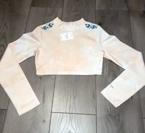 NWT BSR By Samii Ryan Mock Neck Long Sleeve Crop Top Size Large thumbnail 1