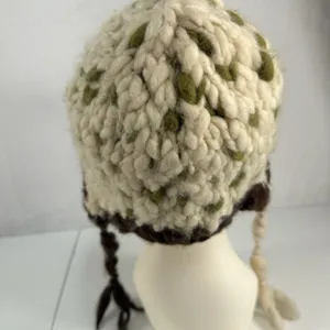 NIRVANA DESIGNS Nepal Cable‎ Knit Wool Trapper Hat With Faux Fur Unisex Grunge thumbnail 6