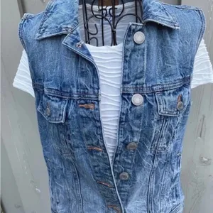 American Eagle Outfitters Light Blue Denim Vest thumbnail 2