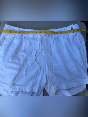 Old Navy White Linen-Blend Drawstring Women’s Shorts size XL NEW thumbnail 7