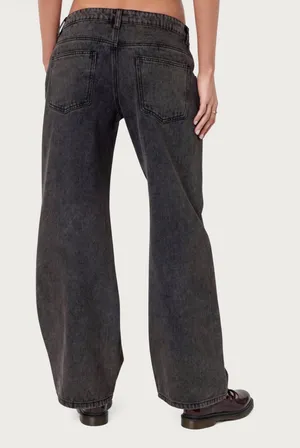 Raelynn Edikted Black Low-Rise Jeans Washed thumbnail 2