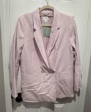 H&M Soft Pink Women's Suit Jacket thumbnail 1