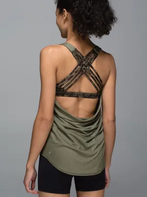 lululemon free to be wild built in bra tank top heathered camo green 4 thumbnail 2