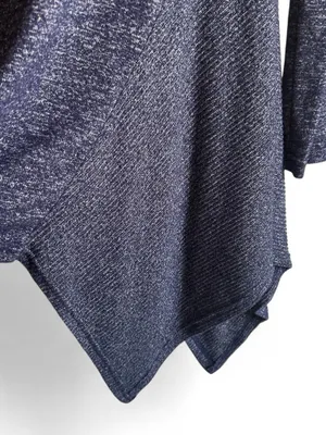 Women’s Navy Long-Sleeve Asymmetric Hem Heathered Tunic Top size S/M thumbnail 5