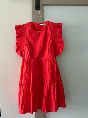 English Factory Red Ruffled Babydoll Dress thumbnail 2