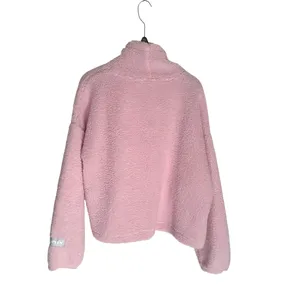 Levis Size XL Womens Pink Sherpa Fleece Pullover Jacket thumbnail 7