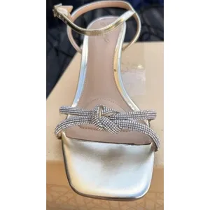 Jewel Badgley Mischka Fiji Mid Stiletto Heel Sandals Gold Women’s 8.5 thumbnail 2