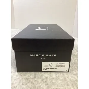 Marc Fisher LTD Blakeley 2 Silver Metallic Black‎ Cap Toe Slingback Pumps 8M New thumbnail 6