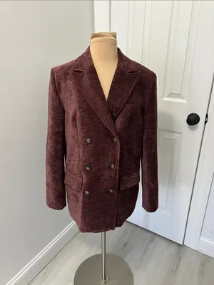 Commense Crushed Velvet Blazer Plum Size M thumbnail 2