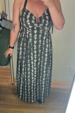 Floral Dress Green Size L thumbnail 1