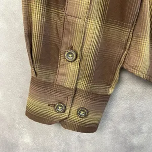Dixxon Women The Wyatt‎ Shirt Size M Brown Plaid Bamboo Western Rockabilly Ranch thumbnail 6