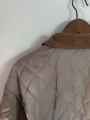 Levi’s | Tan Diamond quilted bomber puff jacket with corduroy collar thumbnail 6