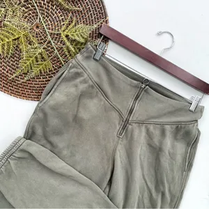 Aerie Womens Pants Joggers Corset Waist Sweatpants Sunwashed Green Size Large thumbnail 2