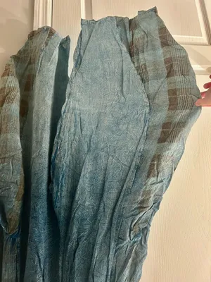 Advance Apparels Teal Blue Ombre Plaid Trousers thumbnail 5
