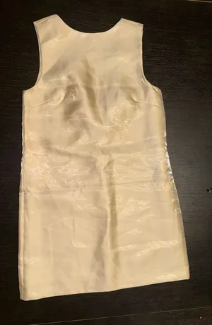 Divided Shimmering Cream Slip Dress thumbnail 1