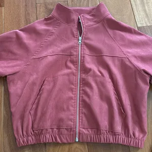 ROMWE Raspberry‎ Cropped Bomber Zip Up Jacker Size S thumbnail 2