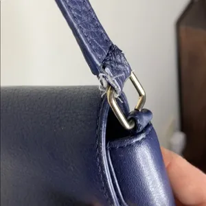 Talbots genuine leather purple saddle bag thumbnail 4