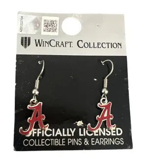 University Of Alabama Crimson Tide WinCraft Earrings Script Hook 1.25" New thumbnail 1