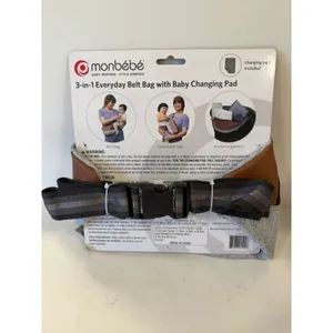 Monbebe 3-in-1 Everyday Belt Bag with Baby Changing Pad Grey Brown D101523C thumbnail 2