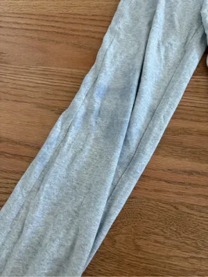 Abercrombie & Fitch Light Gray Wide-Leg Fold-Over Waist Pants thumbnail 3