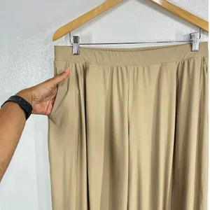 Uniqlo Ultra Stretch AIRism Straight Wide Pants Womens XL Khaki Beige UV Protect thumbnail 7