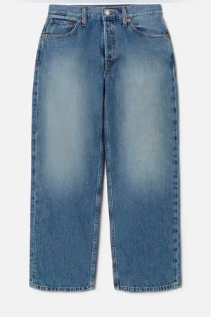 Re/Done Women’s Loose Crop Jeans in Mid Blue Fade thumbnail 1