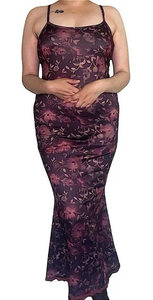 Romwe Brown floral maxi dress thumbnail 1
