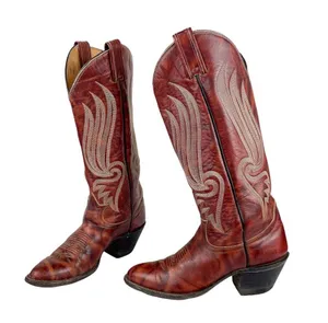 Tony Lama Gold Label Womens Western Cowgirl Boots Red Leather Sz 5 B thumbnail 3