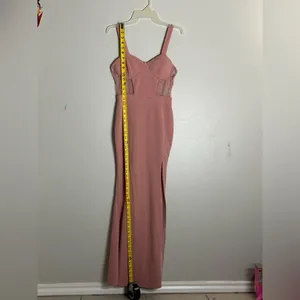 Hautes Nites Women Long Party Pink Dress size‎ 1 thumbnail 4