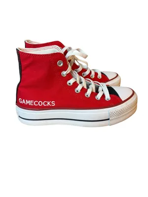 Converse All Stars USC Gamecocks Red Platform High Top Sneakers thumbnail 2