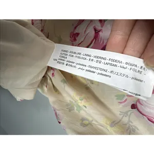 Zara Medium Dress Womens Floral Short Sleeve 90s Style‎ Yellow Pink Roses Lined thumbnail 5